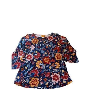 💖Ruby Rd. Petite Floral Print 3/4 Sleeve Top - Vibrant Colors Comfortable Fit